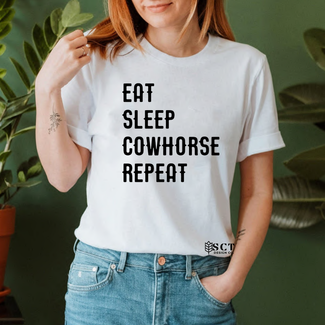 Eat Sleep Cowhorse Repeat - Unisex Tee