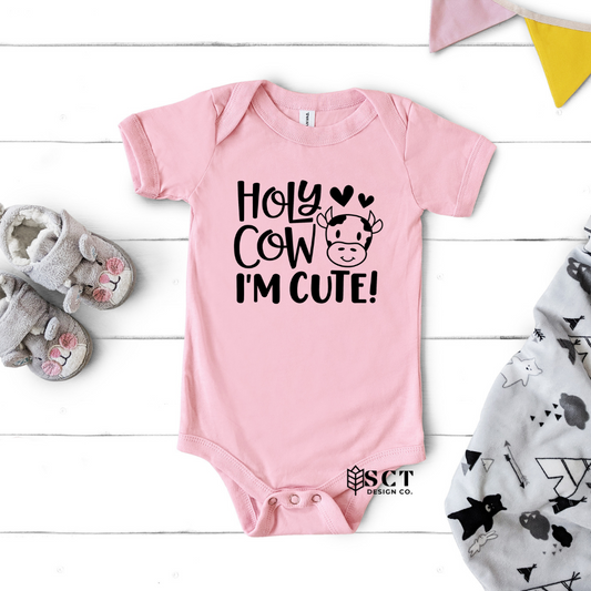 Holy Cow I'm Cute - Infant diaper shirt