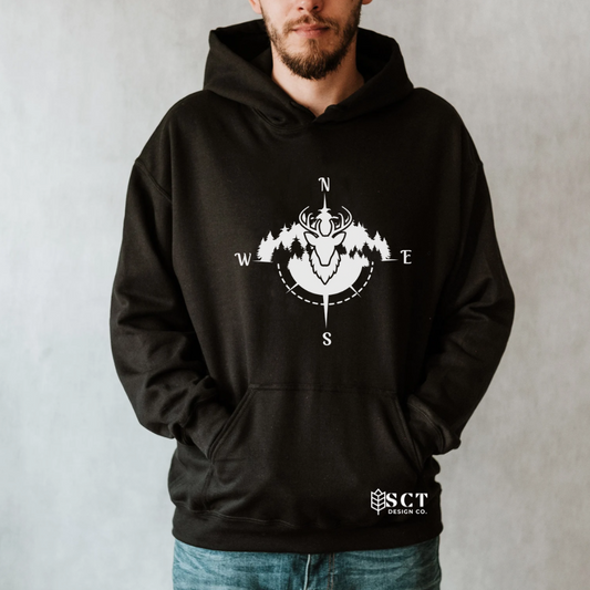 Deer Compass {hunting} - Unisex hoodie