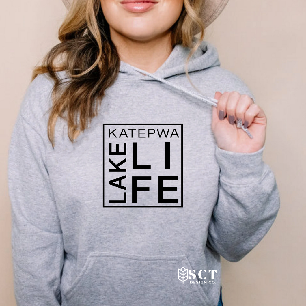 Katepwa Lake Life {box design} - Unisex Hoodie