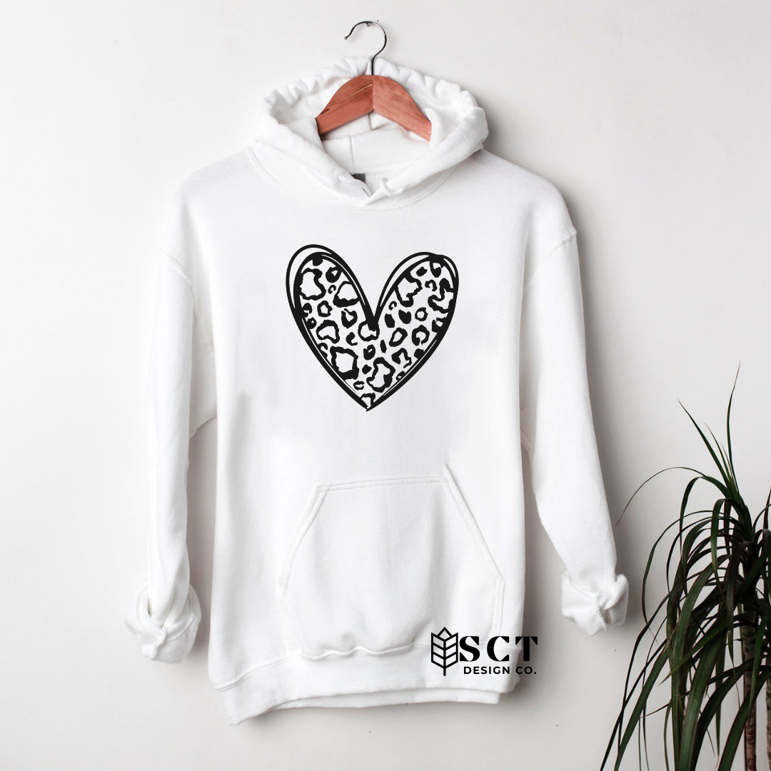 Leopard Print Heart - Unisex Bunnyhug/Hoodie