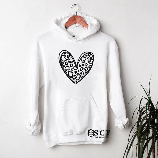 Leopard Print Heart - Unisex Bunnyhug/Hoodie