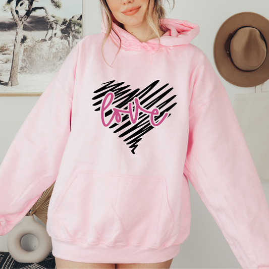 Love {Scribble heart} - Unisex Hoodie