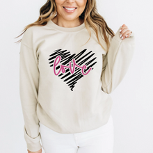 Load image into Gallery viewer, Love {Scribble heart} - Unisex Crewneck Sweater
