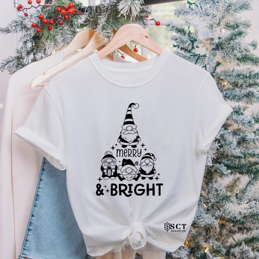 Merry & Bright {Gnomes} - Unisex Tee