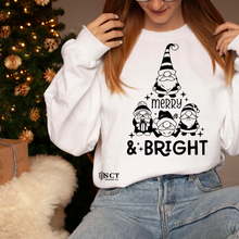 Load image into Gallery viewer, Merry &amp; Bright {Gnomes} - Unisex Crewneck
