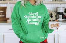 Load image into Gallery viewer, Merry Christmas ya filthy animal - Unisex Hoodie

