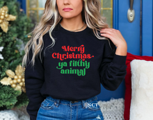 Load image into Gallery viewer, Merry Christmas ya filthy animal {script} - Unisex Crewneck
