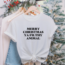 Load image into Gallery viewer, Merry Christmas ya filthy animal - Unisex Tee
