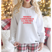 Load image into Gallery viewer, Merry Christmas ya filthy animal - Unisex Crewneck
