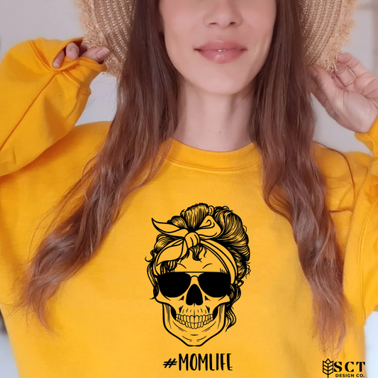 Mom Life {Skull #Momlife}- Unisex Crewneck