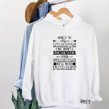 Load image into Gallery viewer, Here&#39;s To The Nights We Won&#39;t Remember.... - Unisex Hoodie
