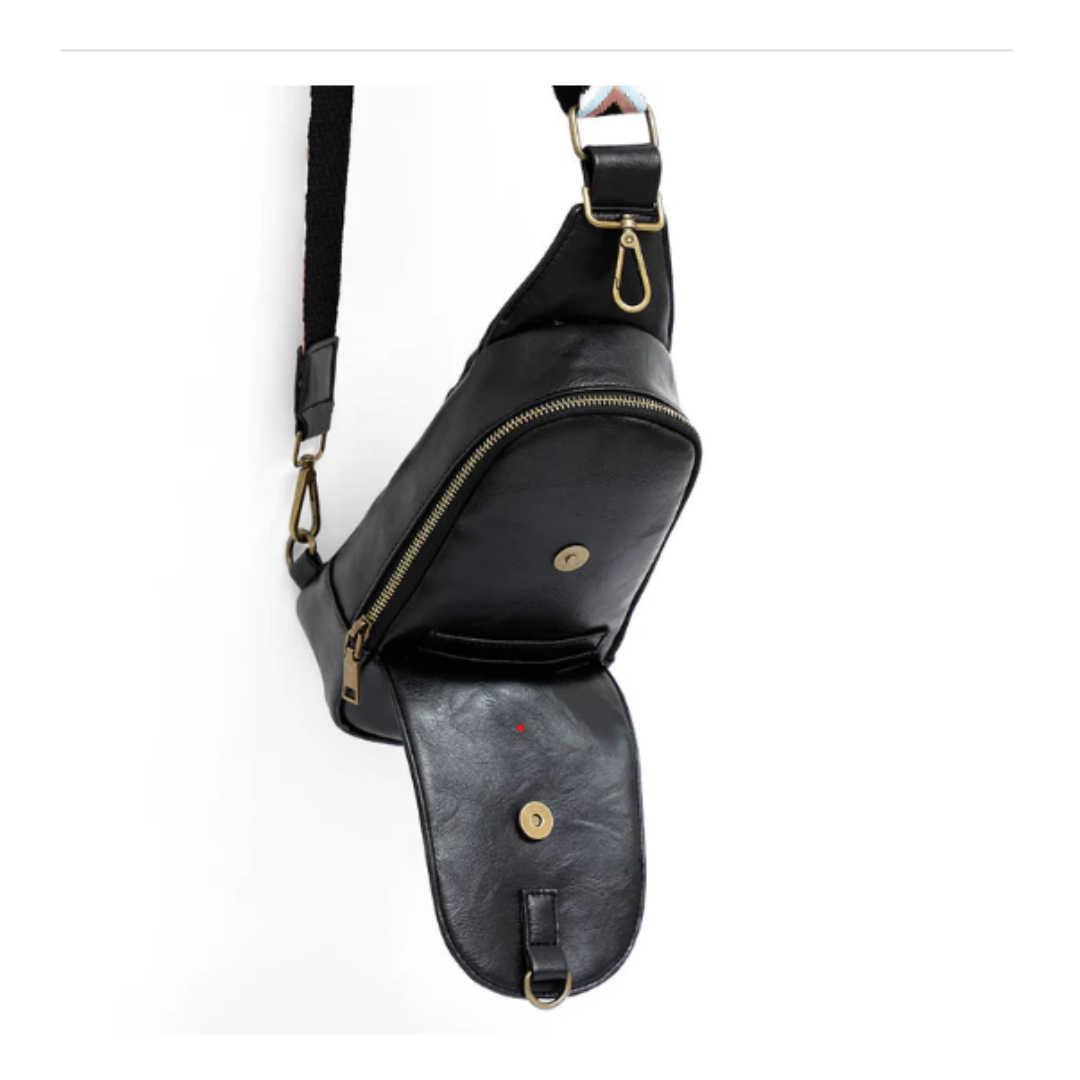 Vegan leather sling bag sale