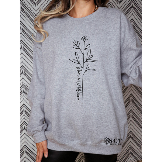 She's A Wildflower - Unisex Crewneck