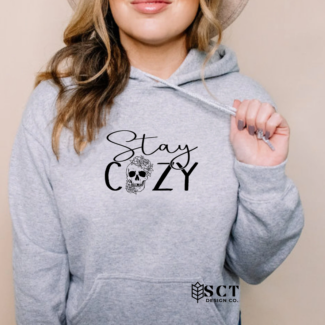 Stay Cozy {Floral Skull} - Unisex Hoodie