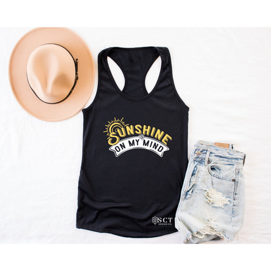 Sunshine on my mind - Ladies Racerback Tank
