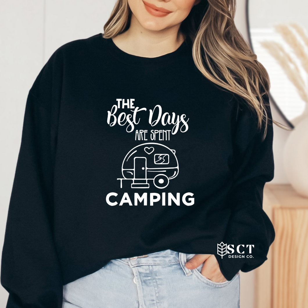 The best days are spent camping - Unisex Crewneck