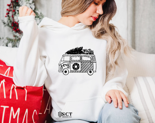 Retro Van {Christmas Tree}  - Unisex Hoodie