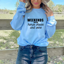 Load image into Gallery viewer, Weekends are for horse shows and wine - Unisex Crewneck

