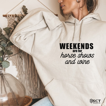 Load image into Gallery viewer, Weekends are for horse shows and wine - Unisex Hoodie

